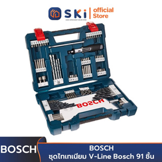 BOSCH ชุดไทเทเนียม V-Line Bosch 91 ชิ้น สำหรับการเจาะและการขันสกรู #2607017402 | SKI OFFICIAL