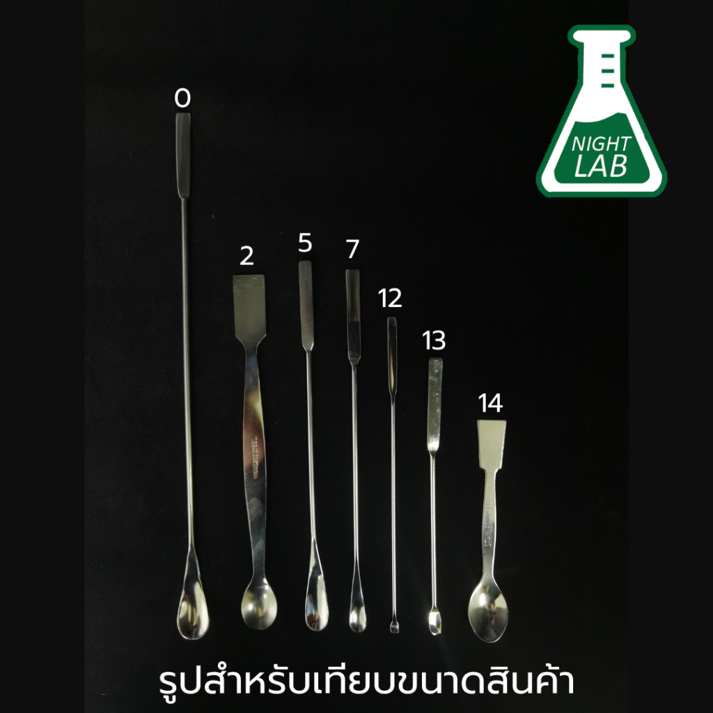 แบบ 10ชิ้น ช้อนตักสาร ช้อนตักสารสแตนเลส ช้อนตักสารเคมี Spatula Stainless พร้อมส่ง