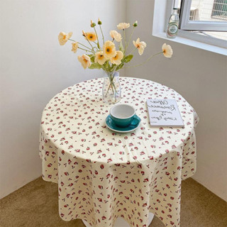 (พร้อมส่ง🌷) Korean Ins Gentle Floral Tablecloth ผ้าปูโต๊ะ ผ้าปูโต๊ะลายดอกไม้