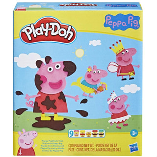 Play-Doh Peppa Pig Stylin Set, Peppa Pig Playset with 9 Cans and 11 Tools สินค้าใหม่ การันตีแท้ พร้อมส่ง