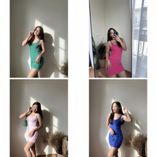 ชุดเดรสสั้น Juli Mini dress ผ้า toweling สีสันสดใส พร้อมส่ง