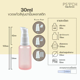 🔥[พร้อมส่ง] 30ml ขวดแก้วสีขุ่น ฝาสเปรย์/ปั๊มพลาสติก ขอบกันรั่วซึม