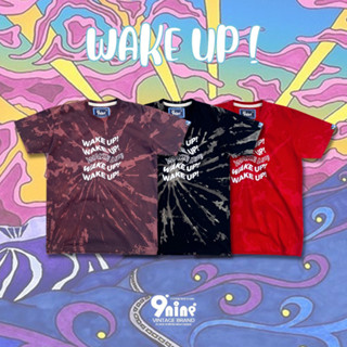 9nine เสื้อกัดสีสกรีนลาย Wake UP รุ่น BL1560-65 ( รวมสี )