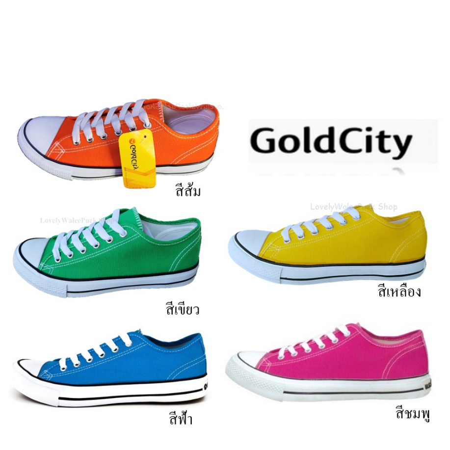 GoldCity1207-3/4 รองเท้าผ้าใบใส่ทนใส่ดี มีหลายสี พื้นนุ่ม (พร้อมส่ง!) Size 35-45