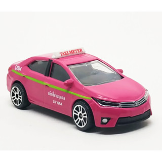 Majorette Toyota Corolla Altis - Thai Taxi - Green Stripe - Dark Pink ล้อ D5S Scale 1/61 (8cm) ไม่มี package