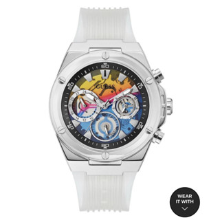 นาฬิกา Guess Watch ของแท้ รุ่น Poseidon สีใสหน้าปัดหลากสี (GW0425G4)