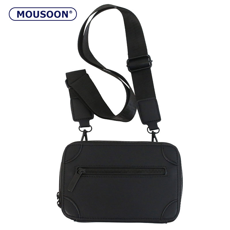 Mousoon Mens Simple Design Double Shoulder Bag Personality Hip-Hop Box