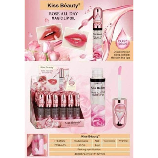 KISS BEAUTY NO.70344-03 Lipgloss Rose All Day Magic Lip Oil Kiss Beauty