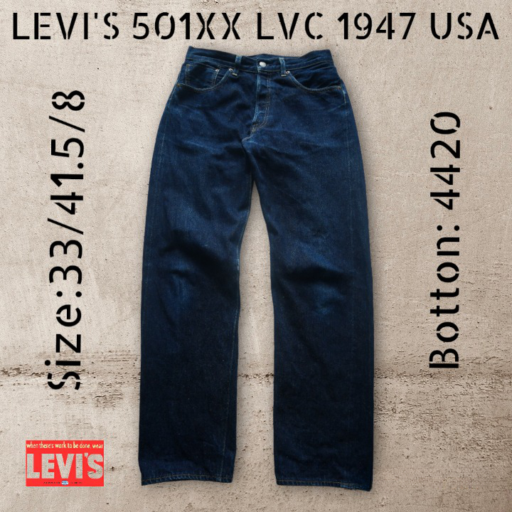 กางเกงยีนส์ LEVI'S 501XX LVC 1947 USA (เอว 33")
