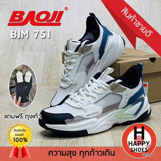 🚚ส่งเร็ว🚛ส่งด่วน🧦🆓แถมฟรี!!!ถุงเท้าข้อสั้น1คู่👟รองเท้าผ้าใบชาย BAOJI รุ่น BJM751 URBAN SOCIETY