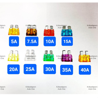 ราคาต่อตัว!! ฟิวส์เสียบใหญ่ (Standard Fuse) สำหรับรถยนต์ทั่วไป, ขนาด 2*2 ซม., 5A-40A, สินค้าใหม่