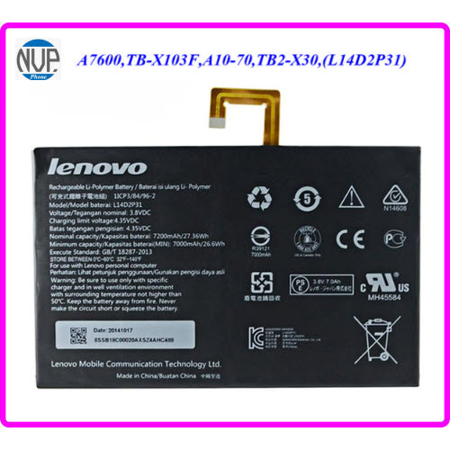 แบตเตอรี่ Lenovo A7600,TB-X103F,A10-70,TB2-X30(L14D2P31)