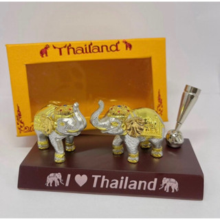 ที่เสียบปากกา/ ทับกระดาษ ลายช้างx2 สินค้าไทย ของฝาก ของที่ระลึก ของแต่งบ้าน Thai souvenir