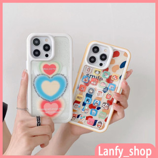 💕พร้อมส่ง💕iPhone 14 13 12 11 Pro Max เคส for เคสไอโฟน11น่ารัก บางเบาพกพาง่าย การ์ตูน รูปหัวใจ เรียบง่าย แฟชั่น Case