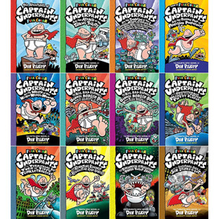 The Captain Underpants Full Color Collection 1-12 Book Set By Dav Pilkey Paperback,หนังสือการ์ตูนสี "กัปตันอันเดอร์แพน"