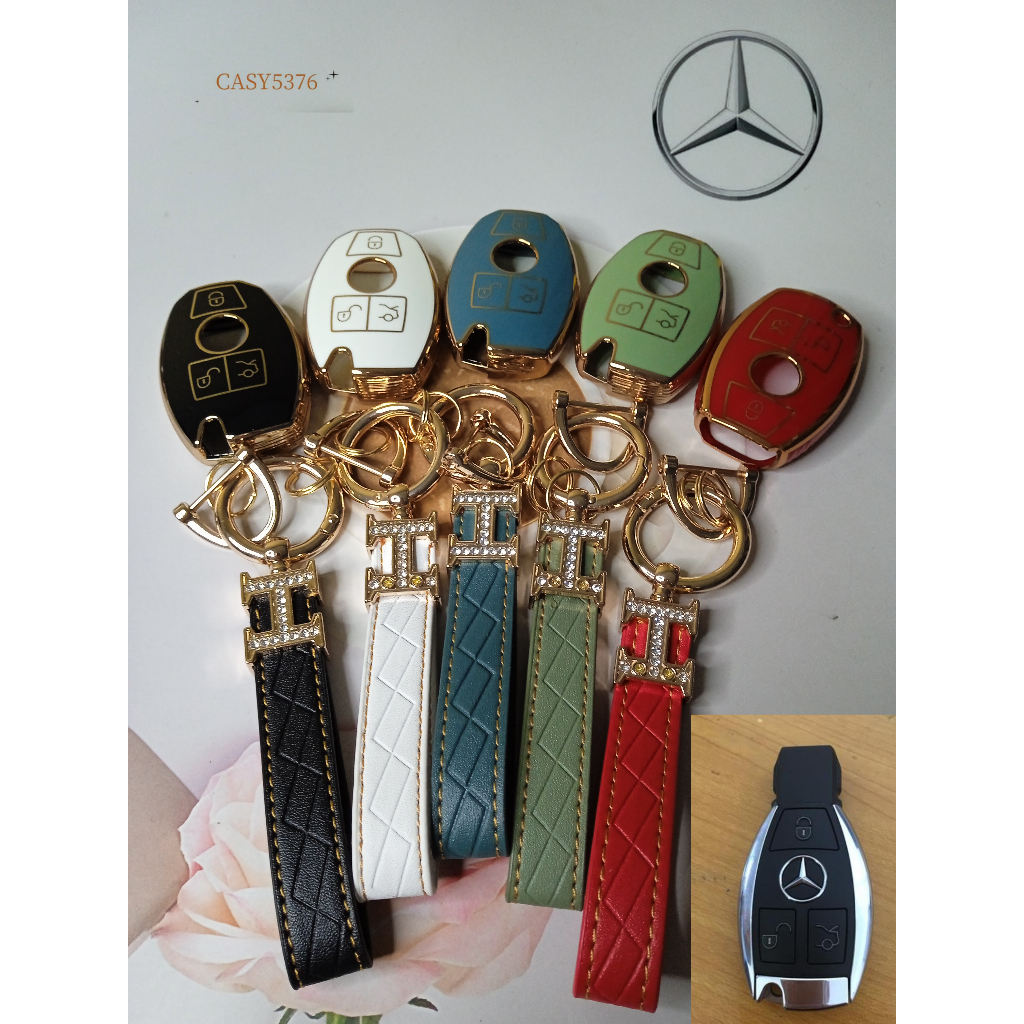 เคสกุญแจรีโมตรถเบนซ์สวยๆ TPU ชุบโลหะด้วยไฟฟ้าปลอกครอบ รีโมทสำหรับ Mercedes Benz A B R G No. 3258 325