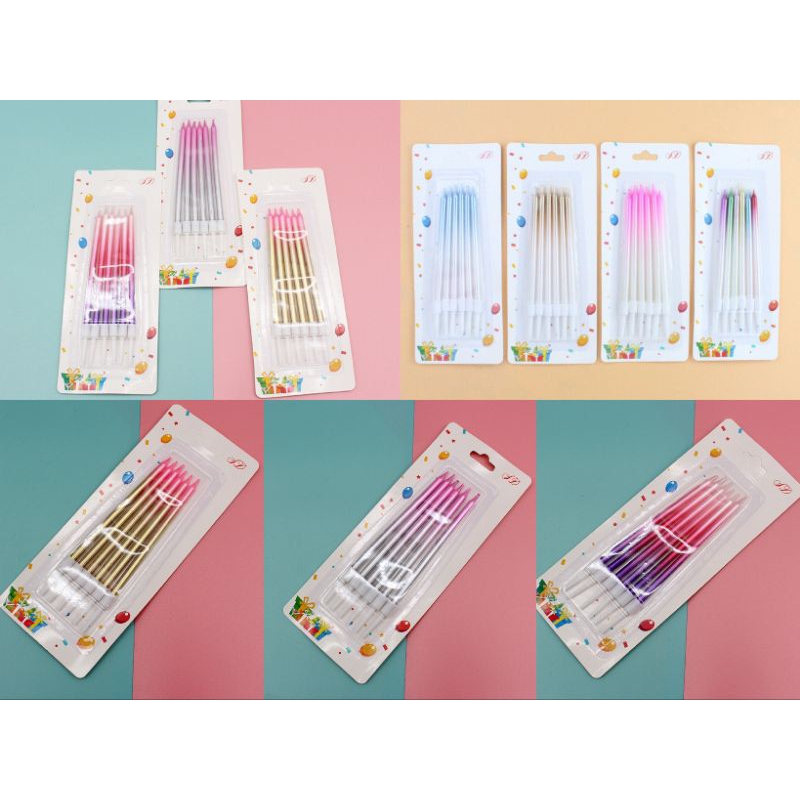 เทียนวันเกิด เทียนไล่ระดับสี แบบ B มี7สี(LM10)