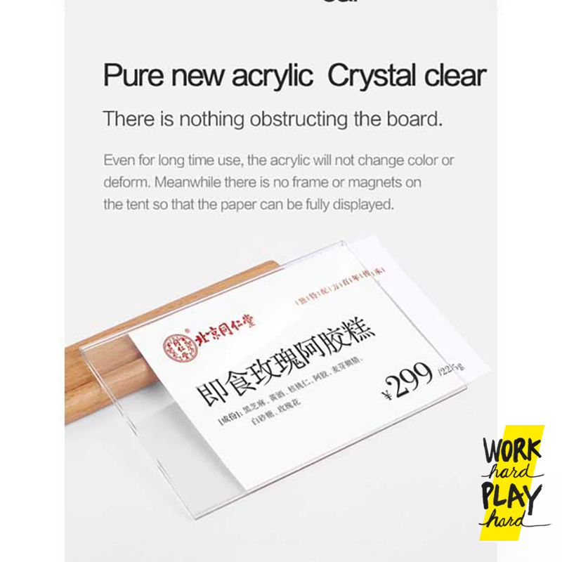 WHPH shop ป้ายราคา ป้ายฐานไม้ ป้ายอะคริลิค ป้ายตั้งโต๊ะ สไตล์ MUJI minimal - รูปที่ 2