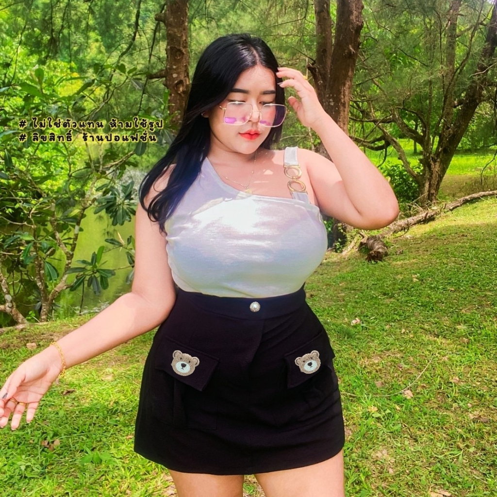 จัดส่งทันที*ปอแฟชั่น*กระโปรงคาร์โก้คนอ้วน*เอว36-46 สะโพก 48 ยืดได้56 ยาว 17 สวบมาก กระโปรงคาร์โก้หมีถัก - รูปที่ 2