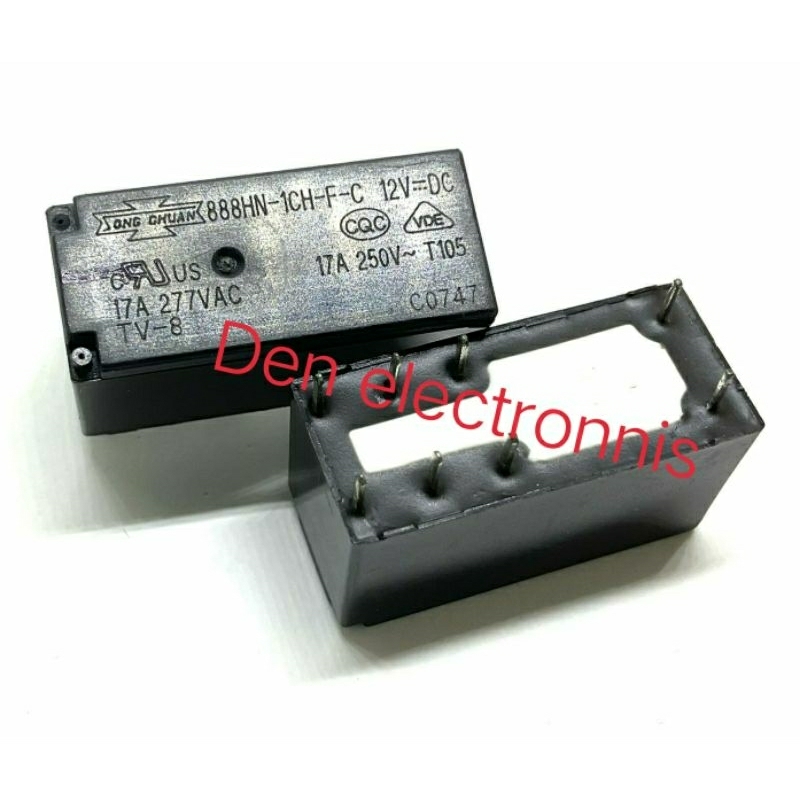 รีเลย์ 888HN-1CH-F-C 12V=DC หน้าคอนแทค17A 277VAC 1คอนแทค ของใหม่พร้อมส่ง สินค้ามีราคาขายส่งสนใจทักแช