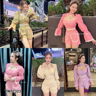 TW17323 set 2 ชิ้น เสื้อแขนยาว+กางเกงขาสั้น