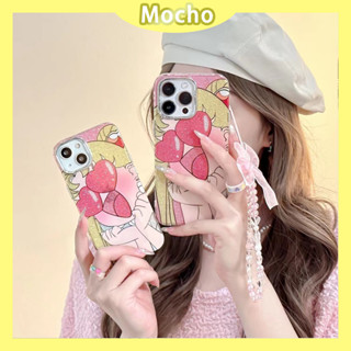 💕พร้อมส่ง💕iPhone 14 13 12 11 Pro Max เคส for เคสไอโฟน11 น่ารัก เซเลอร์มูน บางเบาพกพาง่าย กันกระแทก โซ่มุก Case