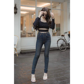 📌กางเกงยีนส์ทรงเดฟผู้หญิงเอวสูงผ้ายืด 👖 มีไซส์ใหญ่ bigsize กางเกงยีนส์เอวสูงขาเดฟผ้ายืด