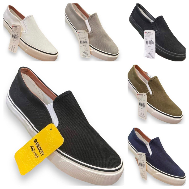 B 011 รองเท้าผ้าใบแบบไม่ผูกเชือก โกล์ดซิตี้ Goldcity แบรนด์แท้ ของแท้ GC-011-NS (P28) ราคา ถูกที่สุด ดีลบีเคเค แกลเลอรีภาพที่ 3