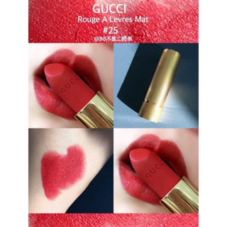 แท้💯% Gucci lip พร้อมส่งแท้ฉลากไทย 💓 ลิปกุชชี่ Gucci rouge à lèvres mat matte lipstick #208 #25 สีสุดฮิ ของใหม่ ❤️