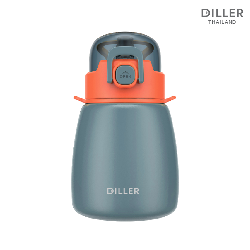 Diller Thermo Flask 600ml MLH8997 กระติกน้ำฝากดแบบหลอดเด้ง พร้อมสายสะพาย สแตนเลส 2 ชั้นเก็บเย็น 24ชม