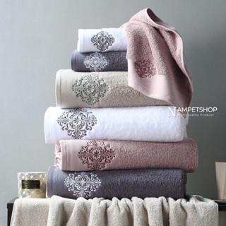 Sevina ผ้าเช็ดตัวแบบหนา New Luxury Embroidery Adult Bathroom Towel Size: 80x140 cm. - 600 grams.