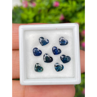 พลอย ไพลิน blue sapphire 3.16 กะรัต (Cts.) 8 เม็ด (pcs.) พลอยแท้ อัญมณีมงคลประจําวันเกิด เครื่องประดับพลอย