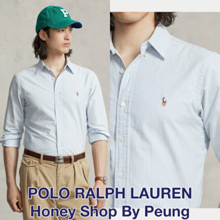 [ของแท้ พร้อมส่งในไทย] Polo Ralph Lauren Striped Oxford Shirt Col : Blue/White (Men Size, Slim Fit เสื้อเชิ้ตยอดนิยมค่ะ