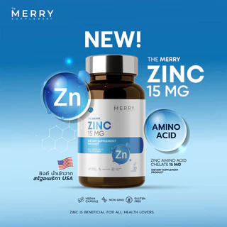 The Merry Zinc 15 mg.(Zinc Amino Acis Chelte 15 mg.) : 30 Capsules
