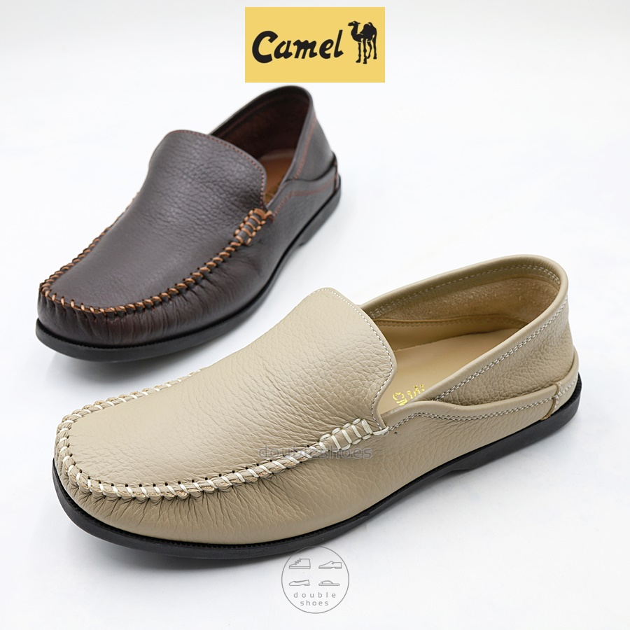 Camel (CM126) รองเท้าคัทชูหนังแท้ ชาย สีน้ำตาล , สีครีม ไซส์ 40 - 45
