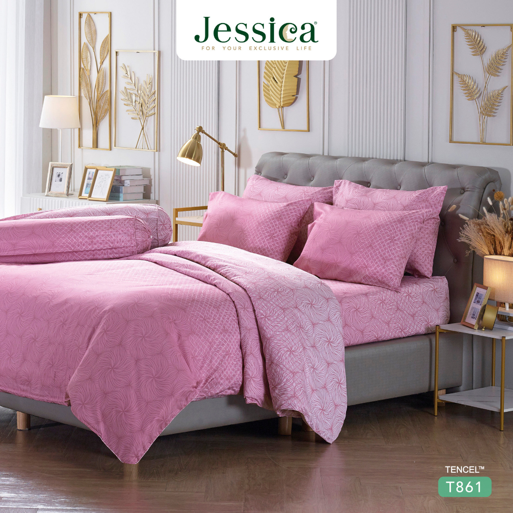 Jessica Tencel T861 ชุดเครื่องนอน ผ้าปูที่นอน ผ้าห่มนวม เจสสิก้า พิมพ์ลวดลายโดดเด่น ให้สัมผัสที่นุ่มลื่นดุจแพรไหม