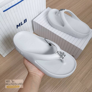 ของแท้ 💯%  MLB Chunky Bouncer Flip-Flop แตะคีบสีเทา logo LA 🤍🤍