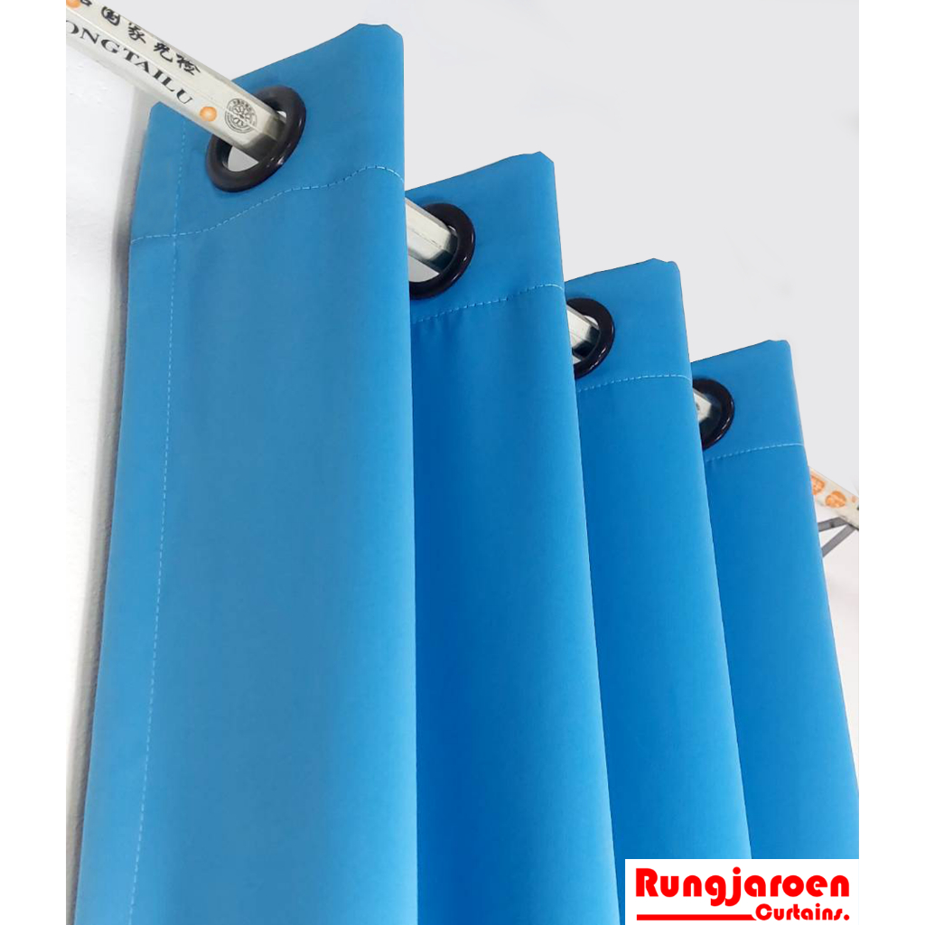 แนะนำ ผ้าม่าน ผ้าม่านสีฟ้า ผ้าม่านตาไก่ สีฟ้าพื้น Blackout ตกแต่งบ้าน ผ้าม่านกัน UV By ร้านรุ่งเจริญผ้าม่าน ราคาพิเศษ มีเก็บเงินปลายทาง