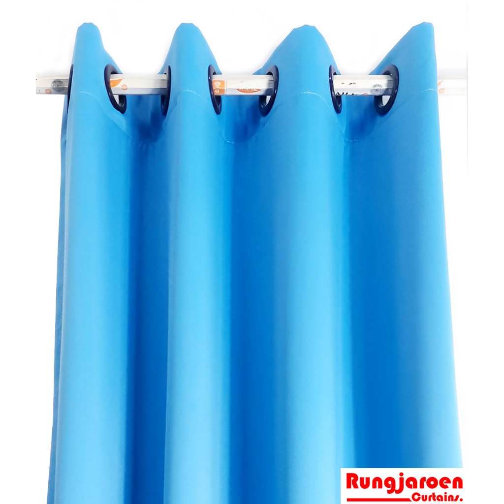 แนะนำ ผ้าม่าน ผ้าม่านสีฟ้า ผ้าม่านตาไก่ สีฟ้าพื้น Blackout ตกแต่งบ้าน ผ้าม่านกัน UV By ร้านรุ่งเจริญผ้าม่าน ราคาพิเศษ มีเก็บเงินปลายทาง