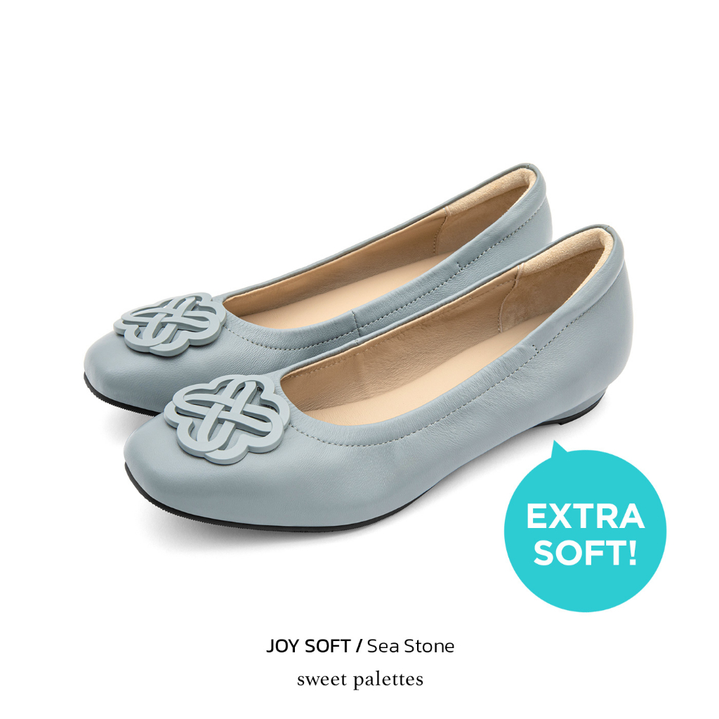Sweet Palettes รองเท้าหนังแกะ Joy Soft Sea Stone
