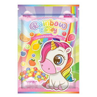 Rainbow Candy เรนโบว์แคนดี้ ลูกอมผลไม้เคี้ยวหนึบ ตรา Bisko ยกแพ็ค