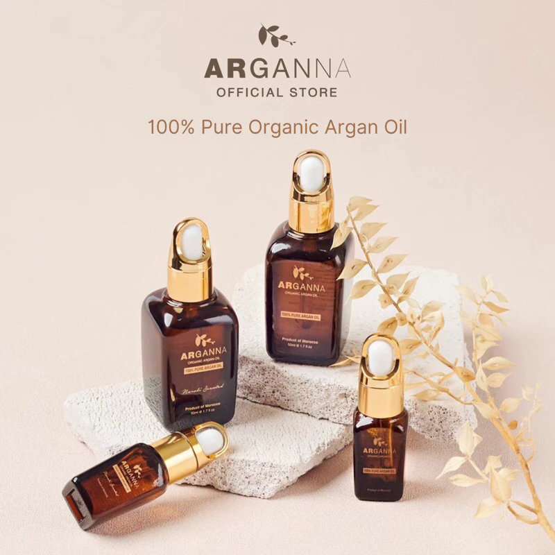 ARGANNA Pure Organic Argan Oil น้ำมันอาร์แกนออยล์ บริสุทธิ์100% ลดสิว ผิวแข็งแรงชุ่มชื้น