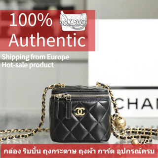 👜ชาแนล CHANEL Lambskin Mini Chain Makeup Bag สุภาพสตรี กระเป๋าสะพายไหล่