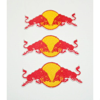 Red Bull Energy drink ตัวรีดเสื้อ ปักเสื้อผ้า ตกแต่งเสื้อผ้า ทนทาน งาน diy 3 ชิ้น