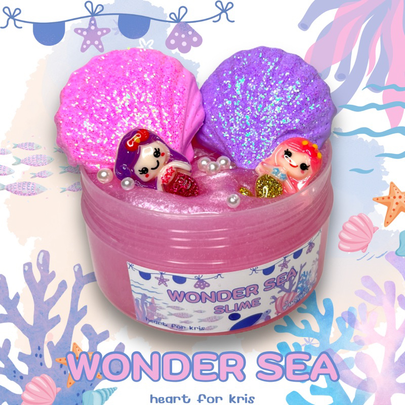 สไลม์ wonder sea ทะเลชมพู เบสใส หอมลิ้นจี่
