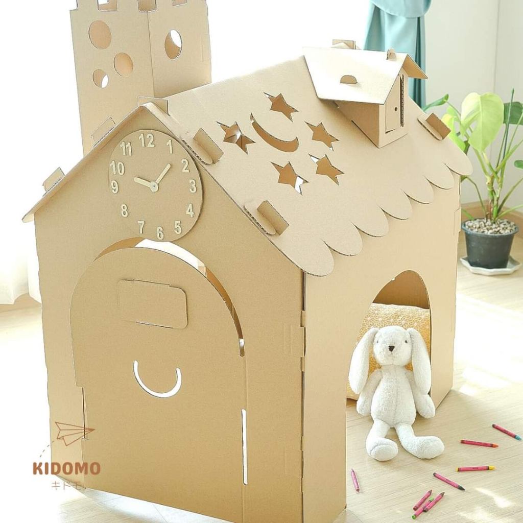 บ้านลูกฟูก จาก KIDOMO บ้านเด็กเล่น ของเล่นรักษ์โลก ทำจากกระดาษลูกฟูก