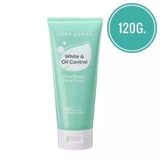 ใหม่แท้💯%CUTE PRESS โฟมล้างหน้า PURE ORIGIN WHITE CONTROL FACIAL FOAM