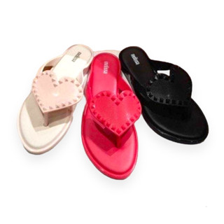 🔥 SALE 🔥 MELISSA Flip Flop Sandals รองเท้าเจลลี่ กลิ่นหอม เมลิสซ่า รองเท้าแตะ สวม รองเท้าคีบ หัวใจ ผู้หญิง สีแดง นู้ด ดำ