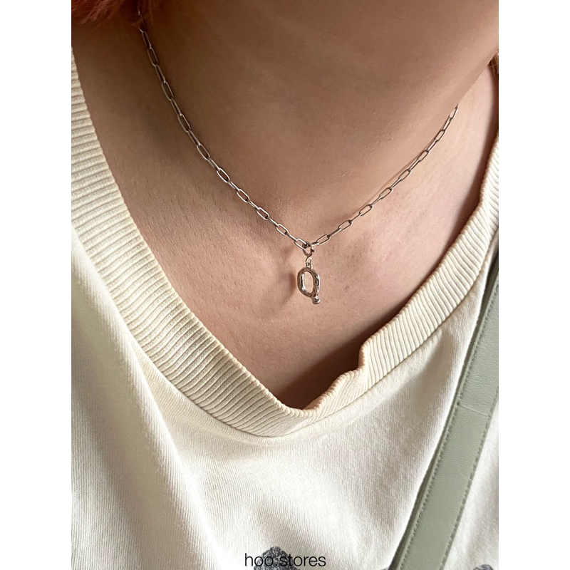 (Silver 925) hoo.stores Thin Chain Necklace สร้อยคอเงินแท้ s925 สร้อยคอเงินแท้ลายโซ่ สร้อยเปล่า