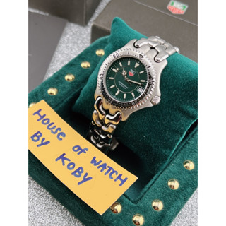 Tag Heuer ก้างปลา สายเงา สลับด้าน ⏱️หน้า💚  2ชั้น    Description: Tag Heuer Professional 200 Meters King size